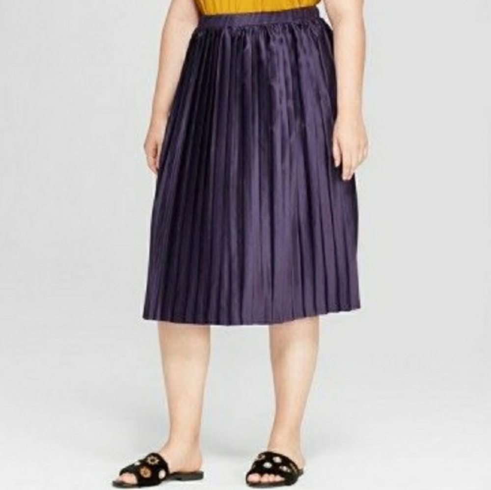 AVA & VIV PLUS SIZE PLEATED MIDI SKIRT 4X